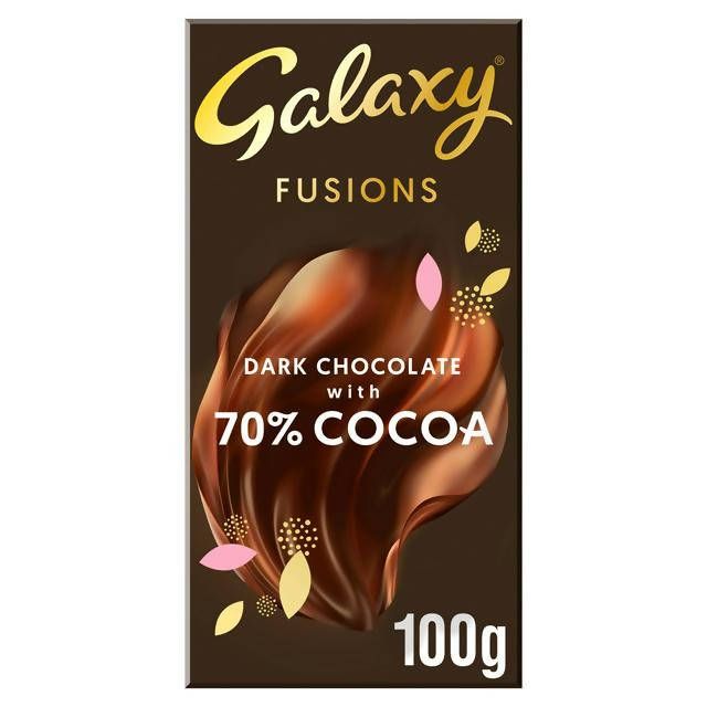 Galaxy Fusions Dark Chocolate 70% Cocoa Bar 100g