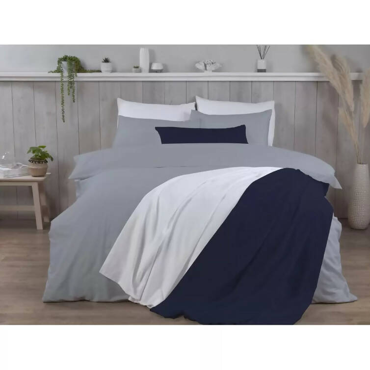 Cotton Exchange Manchester 200 Thread Count Percale Pillowcases, 2 Pack in Navy Pillowcases Costco UK   