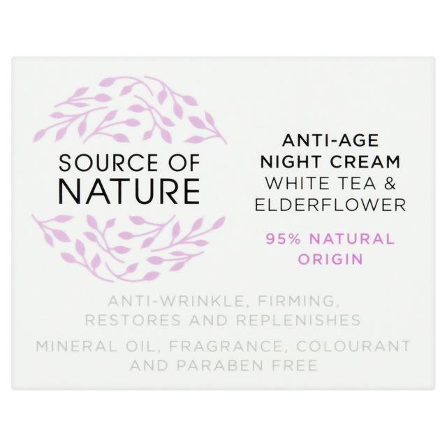 Source of Nature Anti-Age Night Cream White Tea & Elderflower 50ml