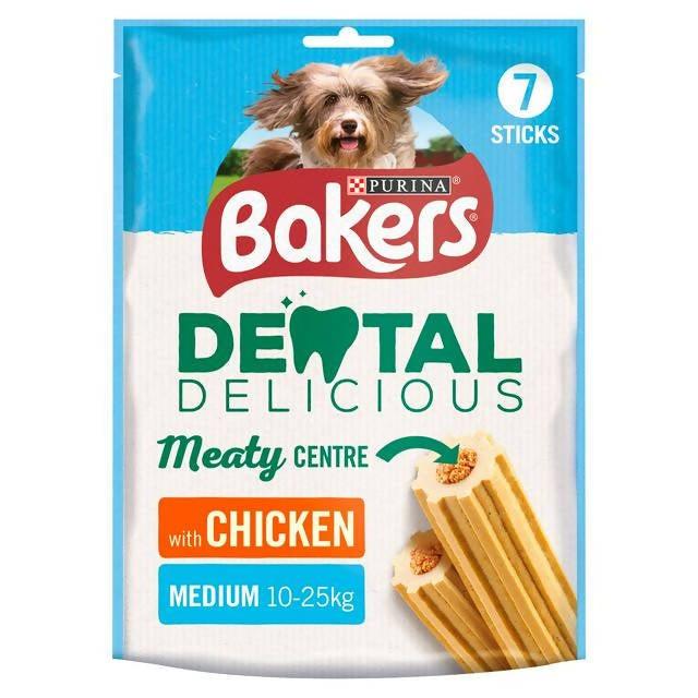 Bakers Dental Delicious Medium Dog Chews Chicken 200g Dog chews Sainsburys   