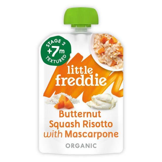 Little Freddie Organic Creamy Butternut Squash Risotto with Mascarpone Cheese Stage 2+ 7 Months 130g baby meals Sainsburys   