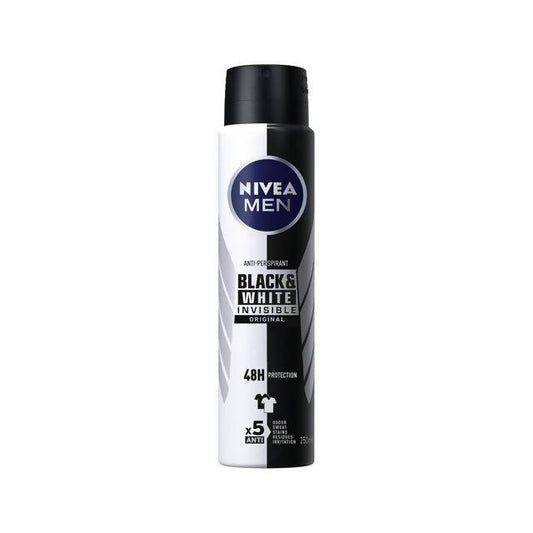 Nivea Men Anti-Perspirant Deodorant Spray Black & White Original 48 Hours Deo 250ml - McGrocer