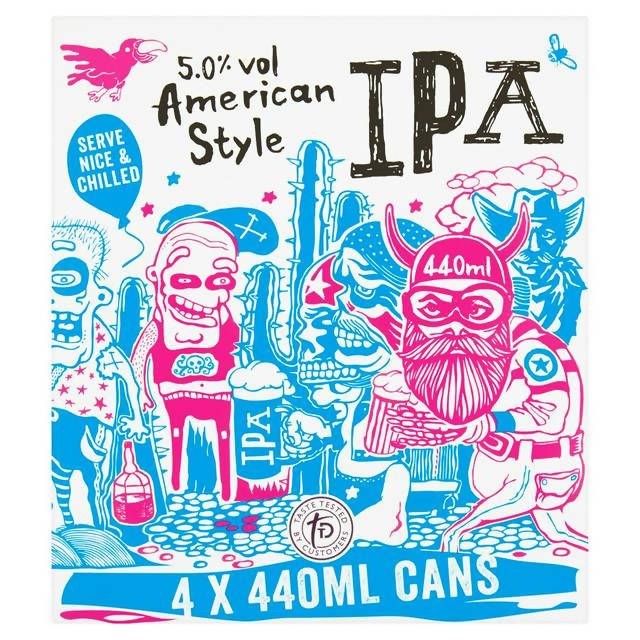 Sainsbury's American IPA, Taste the Difference 4x440ml Ale & stout Sainsburys   