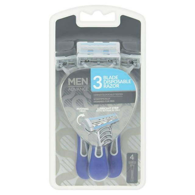 Men Advance 3 Blade Disposable Razor x4