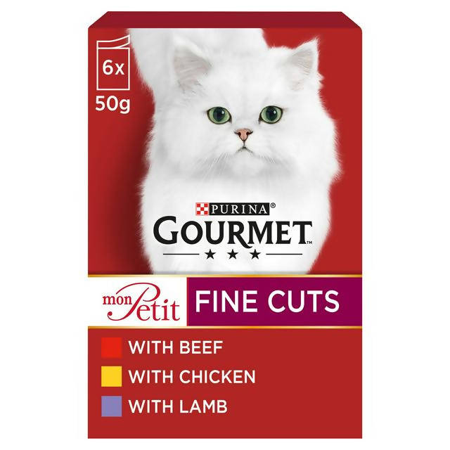 Gourmet Mon Petit Cat Food Pouches Meat 6 x 50g - McGrocer