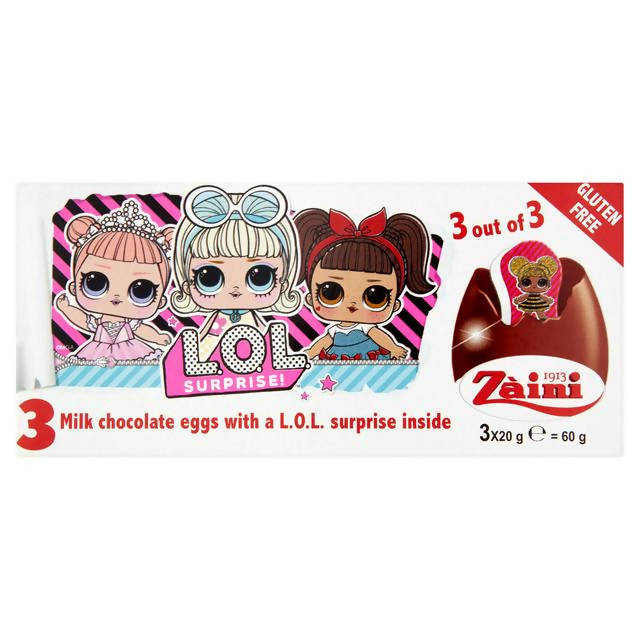 Milk Chocolate Eggs with a L.O.L. Surprise Inside 3 x 20g (60g)