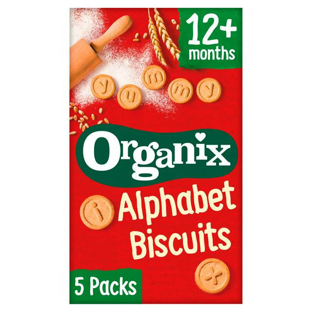 Organix Alphabet Biscuits 5x25g big packs Sainsburys   