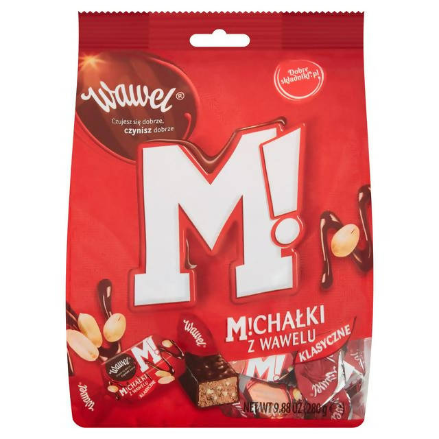 Wawel Micha?ki Klasyczne Chocolate Coated Candies with Peanuts 280g Eastern European Sainsburys   