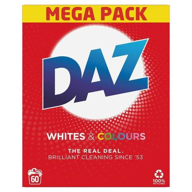 Daz Washing Powder Whites & Colours Regular Laundry 3.9kg (60 Washes)