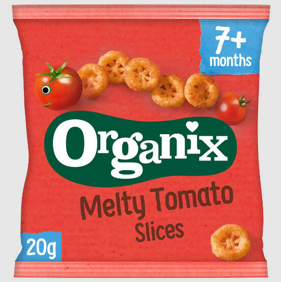 Organix Melty Tomato Slices Corn Puffs (20g) Melty Tomato Slices Corn Puffs McGrocer Direct   