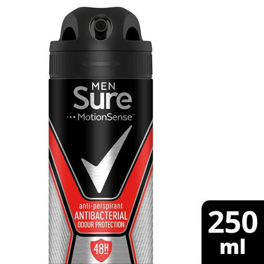 Sure Men Antibacterial Odour Protection Anti-Perspirant Deodorant Aerosol 250ml deodorants & body sprays Sainsburys   