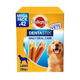 Pedigree Dentastix Daily Adult Large Dog Treats Dental Sticks x42 1.62kg - McGrocer