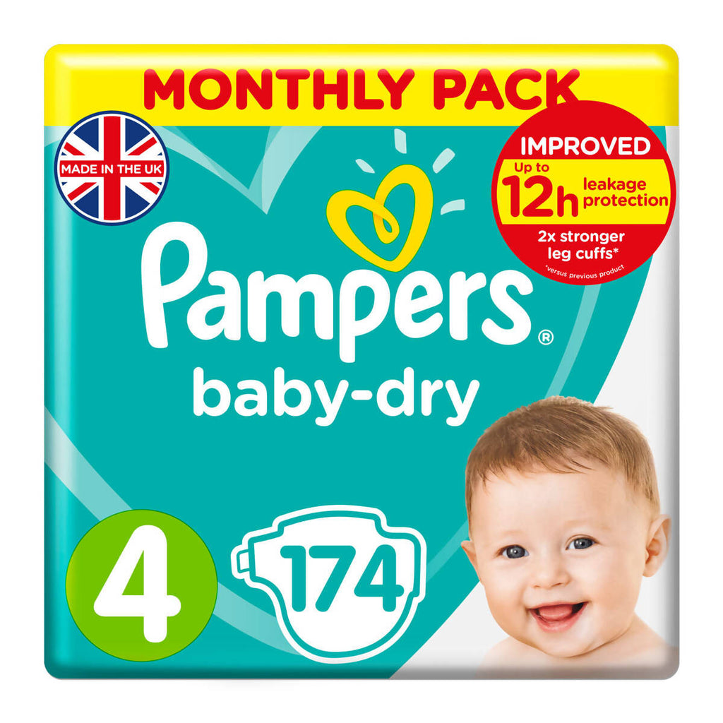 Pampers Baby Dry Size 4, 3 x 58 Pack