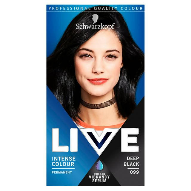 Schwarzkopf Live Intense Colour Permanent Hair Dye Deep Black 099