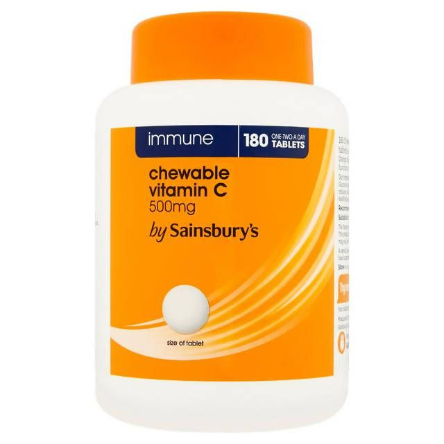 Sainsbury's Immune Chewable Vitamin C 500mg One-Two A Day x180 Tablets