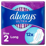 Always Ultra Long (Size 2) Sanitary Towels Wings x12 feminine care Sainsburys   