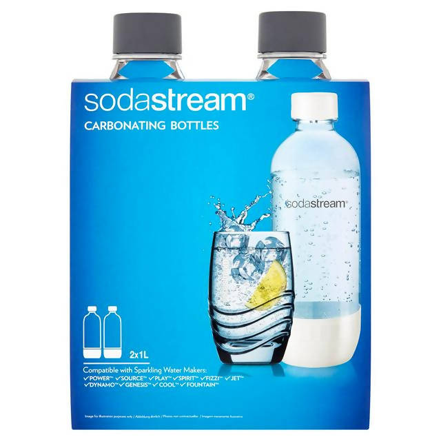 Sodastream Carbonating Bottles Twin Pack - Grey 2x1L