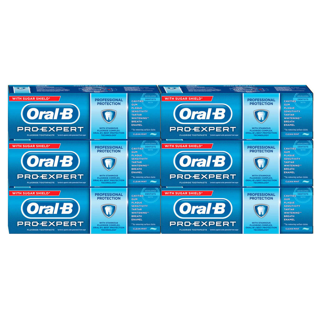 Oral-B Pro-Expert Mint Toothpaste, 6 x 75ml