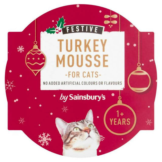 Sainsbury's Festive Turkey Mousse for Cats 1+ Years 85g Cat Food & Accessories Sainsburys   