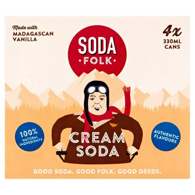 Soda Folk Cream Soda 4 x 330ml Adult soft drinks Sainsburys   