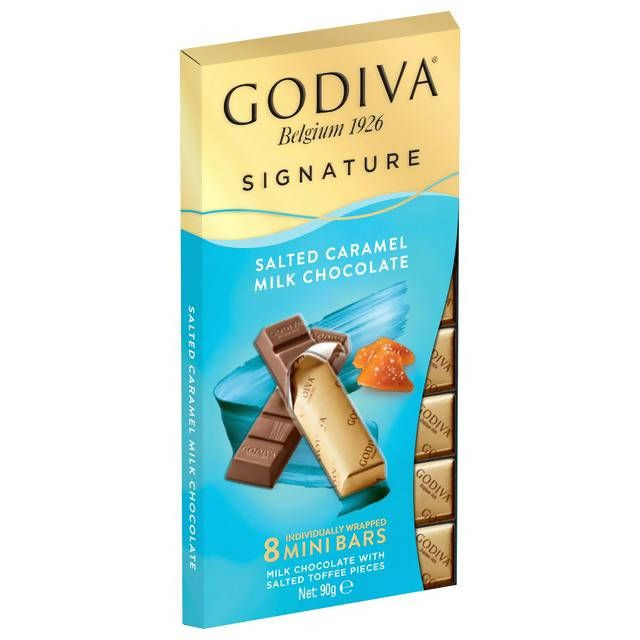 Godiva Pure Milk Chocolate & Salted Caramel Mini Bar 90g