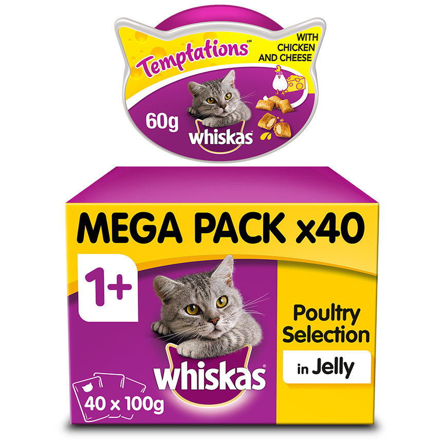 Whiskas Adult Wet Cat Food Pouches & Cat Treat Bundle GOODS ASDA   