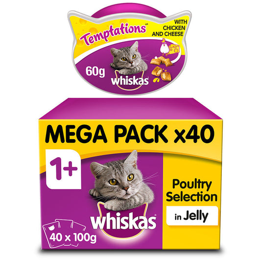 Whiskas Adult Wet Cat Food Pouches & Cat Treat Bundle Cat Food & Accessories ASDA   