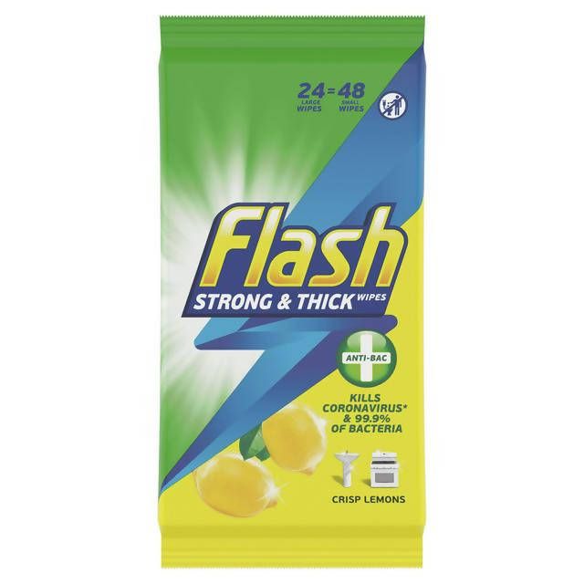 Flash Cleaning Wipes Lemon Antibacterial x48