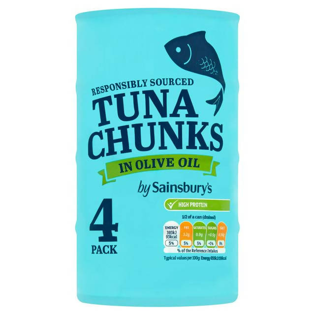 Sainsbury's Tuna Chunks In Olive Oil 4x160g (480g*)