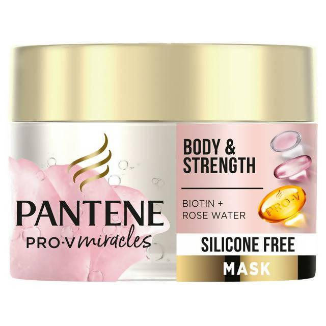 Pantene Pro-V Body & Strength Silicone Free Hair Mask with Biotin & Rose Water 160ml