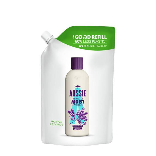 Aussie Miracle Moist Moisturizing Refill Shampoo Pouch 480ml