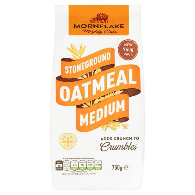 Mornflake Mighty Oats Stoneground Medium Oatmeal 750g