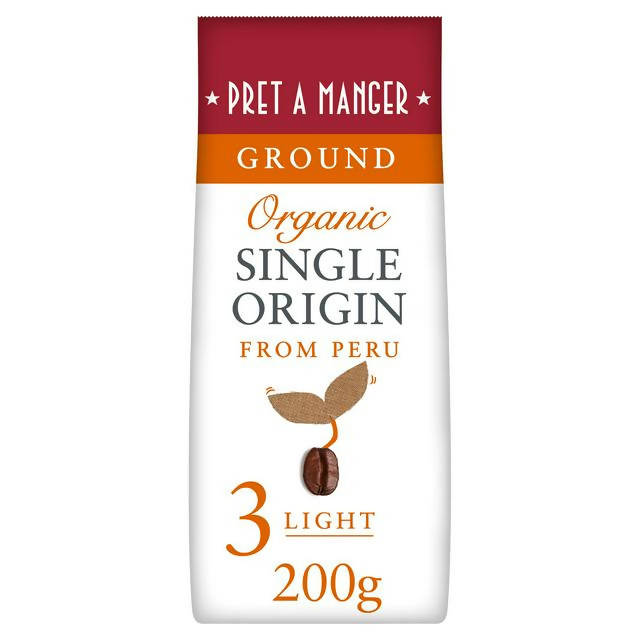 Pret A Manger Organic Single Origin Light Roast Ground Coffee 200g All coffee Sainsburys   