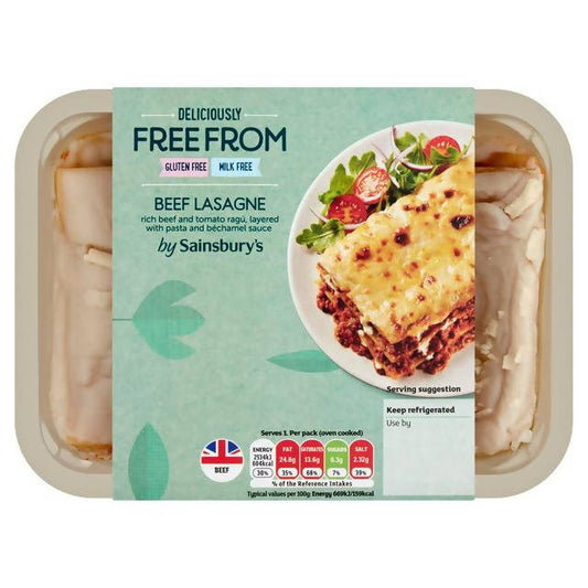 Sainsbury's Deliciously Free From Beef Lasagne 400g (Serves 1) milk free Sainsburys   