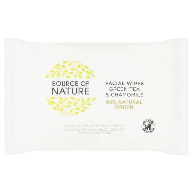 Source of Nature Green Tea & Chamomile Facial Wipes x25