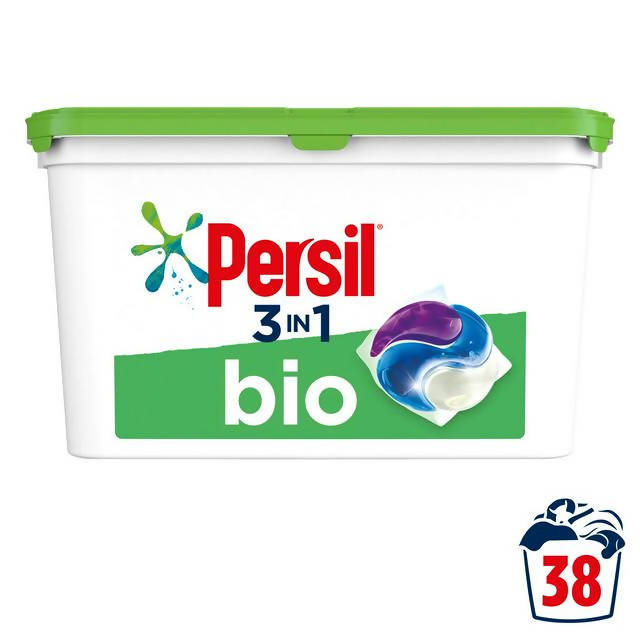 Persil Bio 3 in 1 Laundry Washing Capsules 38 Washes - McGrocer