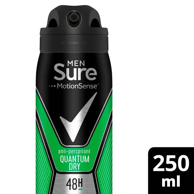 Sure Men Quantum Dry Anti-Perspirant Deodorant Aerosol 250ml Men's Sainsburys   