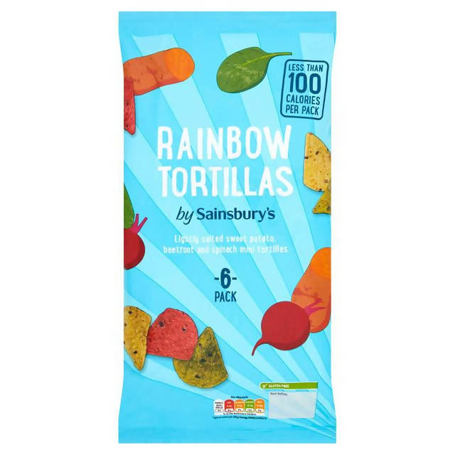 Sainsbury's Rainbow Tortilla Chips 6x20g 4-9 packs Sainsburys   