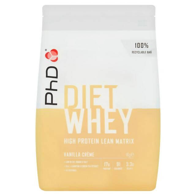 PhD Diet Whey Protein Powder - Vanilla Crème (1kg) All Boots   