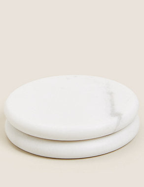 Set of 2 Round Marble Coasters Tableware & Kitchen Accessories M&S   