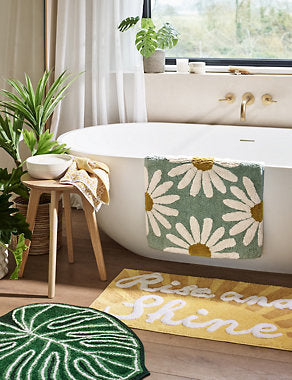 Pure Cotton Palm Bath Mat Bathroom M&S   