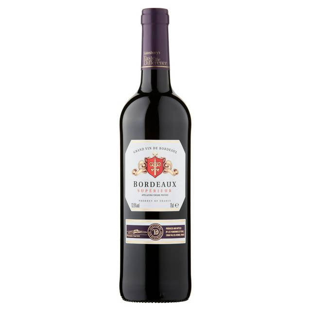 Sainsbury's Bordeaux Superieur, Taste the Difference 75cl All red wine Sainsburys   