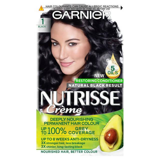 Garnier Nutrisse Permanent Hair Dye Black 1 B - McGrocer
