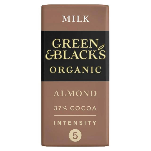 Green & Black's Organic Milk Almond Chocolate Bar 90g Block chocolate bars Sainsburys   