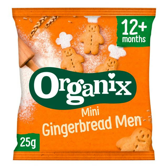 Organix Mini Gingerbread Men Biscuits 25g snacks & rusks Sainsburys   