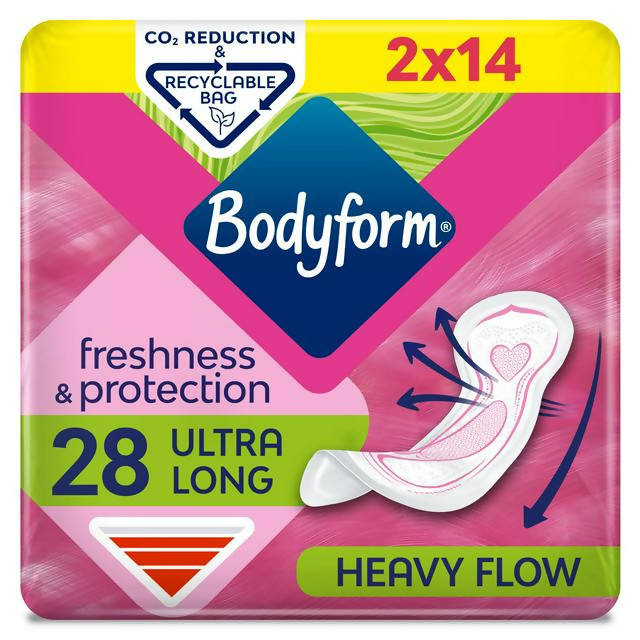 Bodyform Ultra Normal Sanitary Towels Wings x28 feminine care Sainsburys   