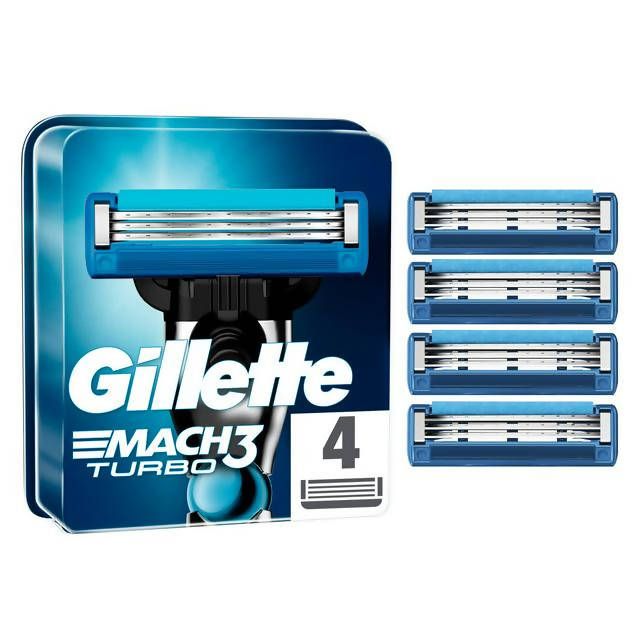 Gillette Mach3 Turbo Men's Razor Blades x4