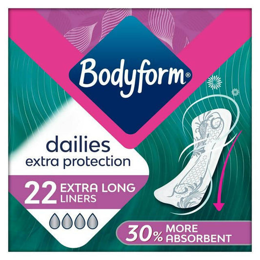 Bodyform Dailies Extra Protection Extra Long Panty Liners x22 feminine care Sainsburys   