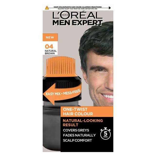 L'Oreal Paris Men Expert One Twist Hair Colour Shade 4 Natural Brown - McGrocer