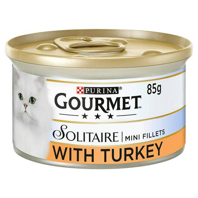 Gourmet Solitaire Tinned Cat Food With Turkey 85g Cat cans & tins Sainsburys   